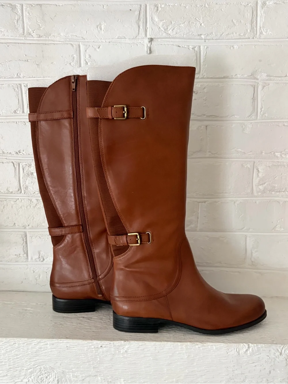 Naturalizer N5 Comfort Jamison Women's Brown Leather Knee High Riding Boots 9W